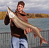 Kyle Moxon with a Spotted Muskellunge